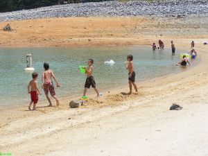 Boys having fun at Lake Jocassee